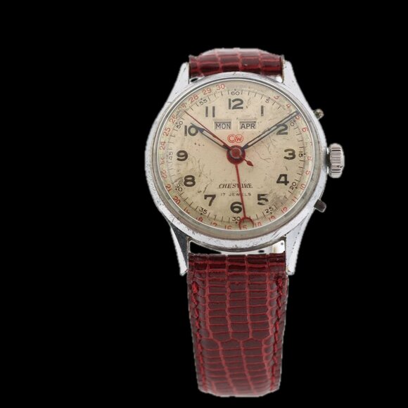 Vintage Cheshire Triple Calendar Men's Mechanical Wristwatch Mepa Swiss - Picture 1 of 4